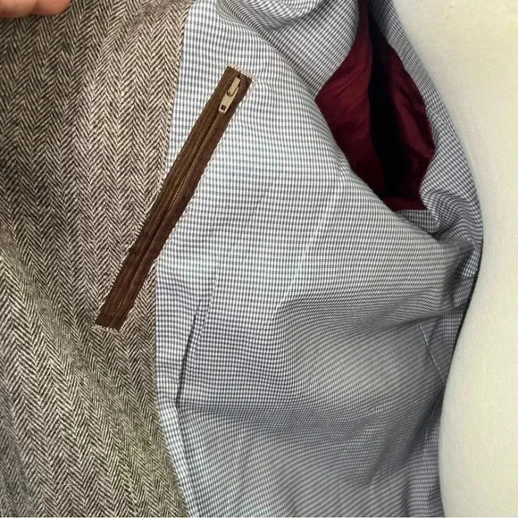 Tommy Bahama Brown Wool‎ Blend Herringbone Tweed Blazer Elbow Patches Sz L - Picture 10 of 16